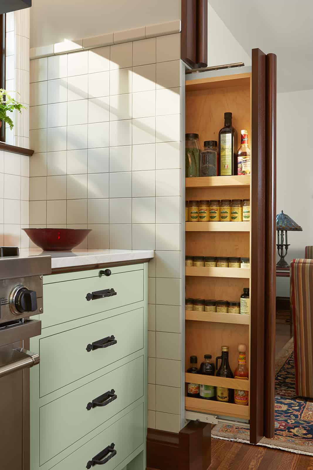 Pull out hidden spice rack
